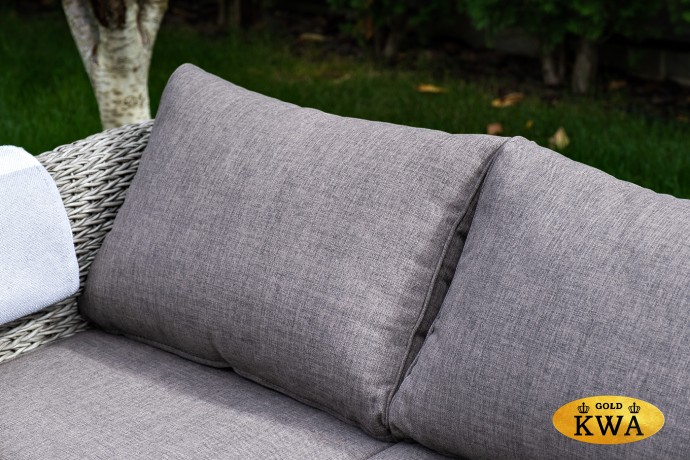 "Кальяри" диван из искусственного ротанга (гиацинт) трехместный, цвет серый