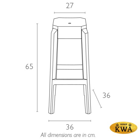 Табурет прозрачный полубарный