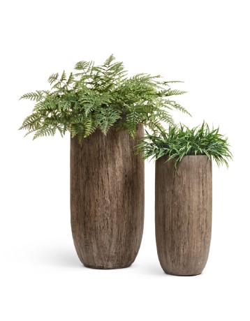 Кашпо TREEZ Effectory Wood Высокий округлый конус Светлый дуб в-65 см, д-30 см