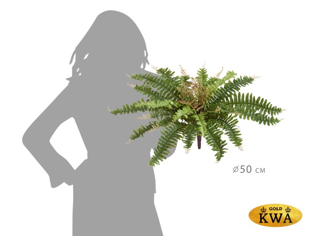 Папоротник Бостон Новый натуральный зеленый в-30 см, д-65 см (33 листа) 6/60