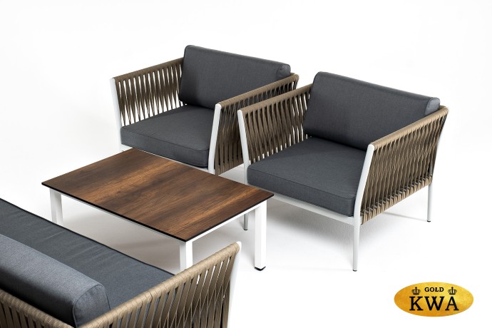 "Касабланка" лаунж-зона плетеная из роупа 5-местная, цвет серый