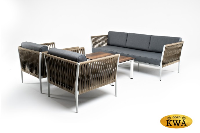 "Касабланка" лаунж-зона плетеная из роупа 5-местная, цвет серый