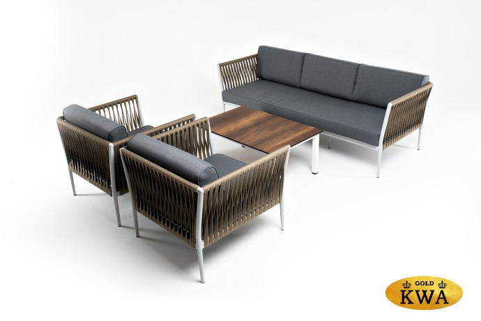 "Касабланка" лаунж-зона плетеная из роупа 5-местная, цвет серый