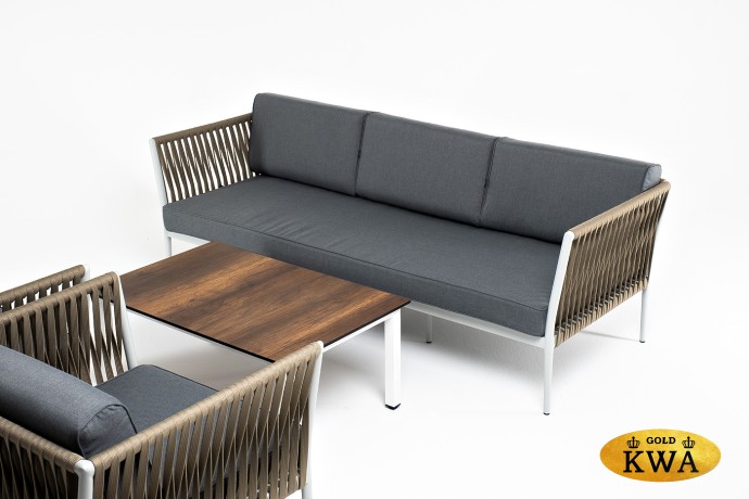 "Касабланка" лаунж-зона плетеная из роупа 5-местная, цвет серый