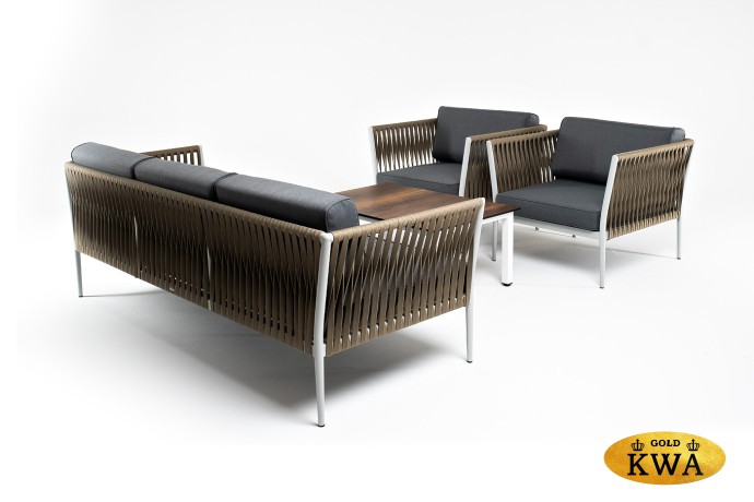 "Касабланка" лаунж-зона плетеная из роупа 5-местная, цвет серый