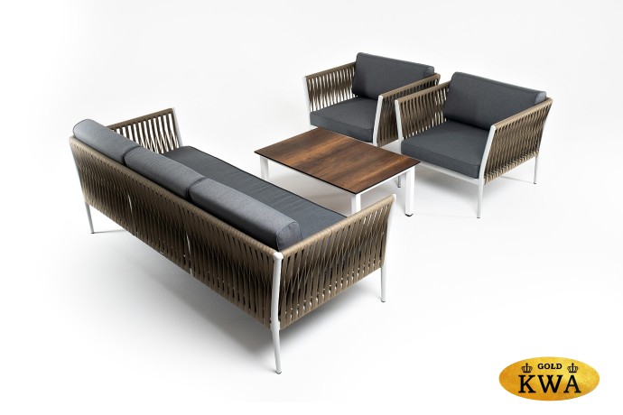 "Касабланка" лаунж-зона плетеная из роупа 5-местная, цвет серый