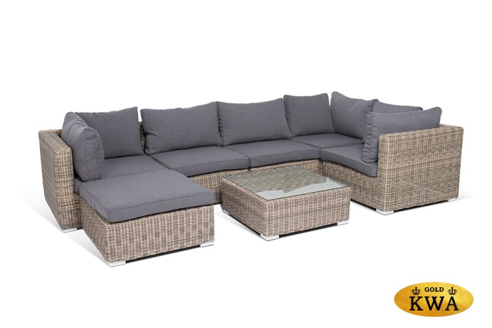 "Лунго" модуль диванный прямой с подушками, цвет соломенный