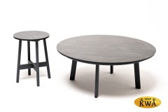 &quot;Альберто&quot; интерьерный стол из HPL круглый Ø80 H34, цвет &quot;серый гранит&quot;