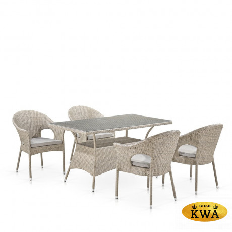 Комплект плетеной мебели T198C/Y79C-W85 Latte (4+1)