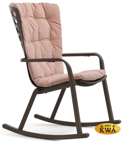Кресло-качалка пластиковое с подушкой