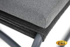 &quot;Ането&quot; пуф плетеный из роупа, каркас алюминий темно-серый (RAL7024) муар, роуп темно-серый круглый