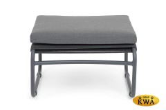 &quot;Ането&quot; пуф плетеный из роупа, каркас алюминий темно-серый (RAL7024) муар, роуп темно-серый круглый