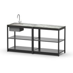 Уличная кухня Lounge C-101S, 1.8 м, черный/серый каспий