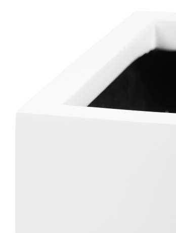 Кашпо TREEZ Effectory Gloss Низкий прямоугольник Белый глянцевый лак д-100, ш-45, в-45 см