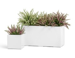 Кашпо TREEZ Effectory Gloss Низкий прямоугольник Белый глянцевый лак д-100, ш-45, в-45 см