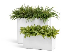 Кашпо TREEZ Effectory Gloss Низкий прямоугольник Белый глянцевый лак д-100, ш-45, в-45 см