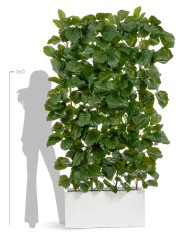 Кашпо TREEZ Effectory Gloss Низкий прямоугольник Белый глянцевый лак д-100, ш-45, в-45 см