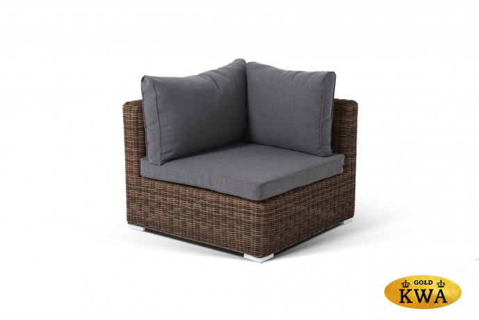 Лунго модуль угловой с подушками, цвет коричневый