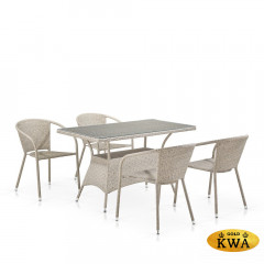 Комплект плетеной мебели T198D/Y137C-W85 Latte (4+1)
