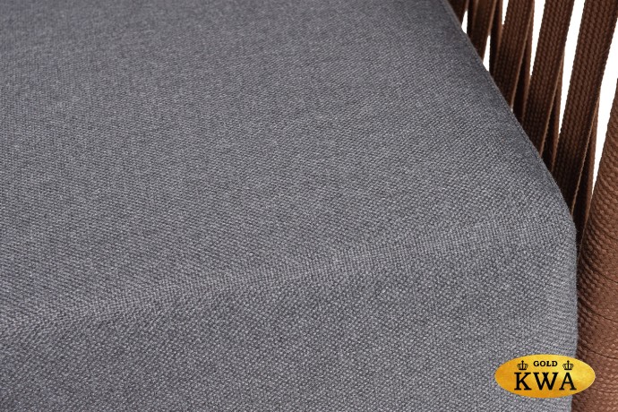 "Багамы" кресло плетеное из роупа, каркас алюминий коричневый (RAL8016) муар, роуп BZ23-ED31, ткань темно-серая 027