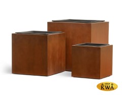 Кашпо TREEZ Effectory Corten Steel Куб Бархатистая окись 50х50х50 см