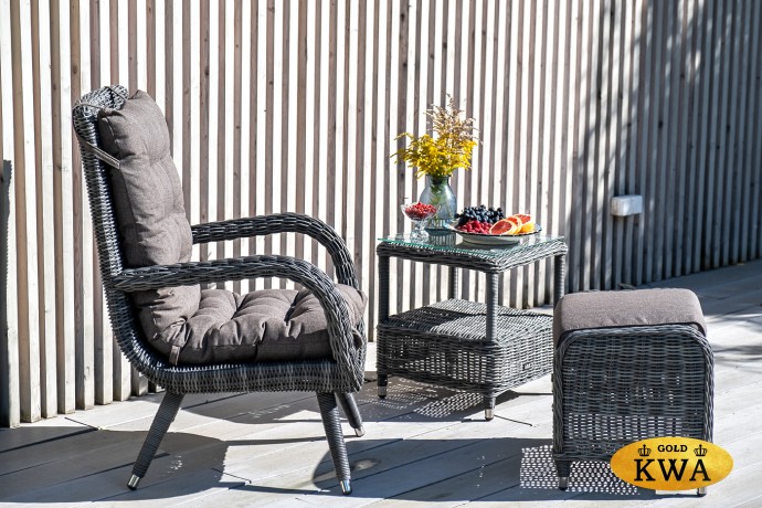 "Толедо" пуф плетеный, цвет графит