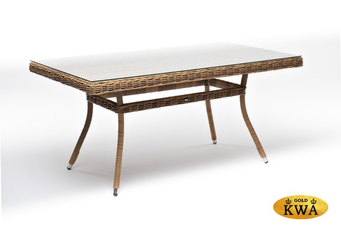 "Латте" плетеный стол из искусственного ротанга 140х80см, цвет соломенный