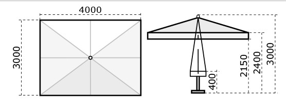 Зонт профессиональный 3х4 м