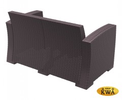 Диван пластиковый плетеный двухместный с подушками