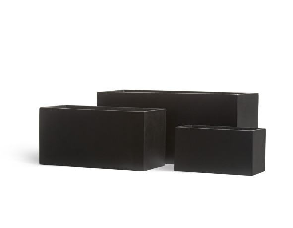 Кашпо TREEZ Effectory Black Stone Низкий узкий прямоугольник Антрацит в-45, ш-45, дл-100 см