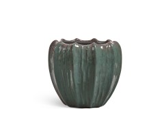 Кашпо TREEZ Effectory Aura Чаша Изумрудный лак д-38, в-34 см