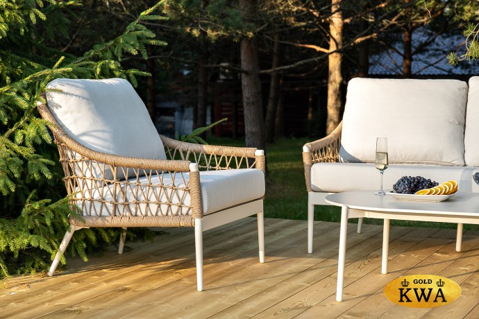 "Венеция" лаунж-зона из искусственного ротанга, цвет соломенный