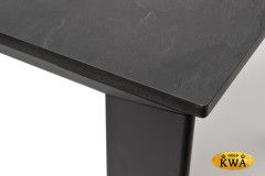 "Венето" обеденный стол из HPL 90х90см, цвет "серый гранит", каркас черный
