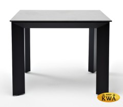 "Венето" обеденный стол из HPL 90х90см, цвет "серый гранит", каркас черный