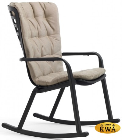 Кресло-качалка пластиковое с подушкой