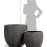 Кашпо TREEZ Effectory Stone большой округлый конус Тёмно-серый камень д-54 см, в-51 см