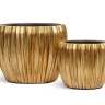 Кашпо TREEZ Effectory Metal Чаша Design Wave Сусальное золото в-42, д-54 см