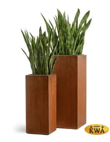 Кашпо TREEZ Effectory Corten Steel Высокий куб Бархатистая окись в-72 см 30х30 см