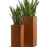 Кашпо TREEZ Effectory Corten Steel Высокий куб Бархатистая окись в-72 см 30х30 см