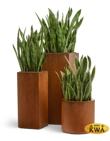 Кашпо TREEZ Effectory Corten Steel Высокий куб Бархатистая окись в-72 см 30х30 см