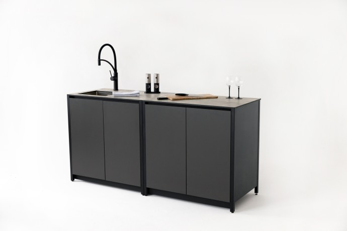 Уличная кухня Lounge C-102S, 1.8 м, черный/серый каспий